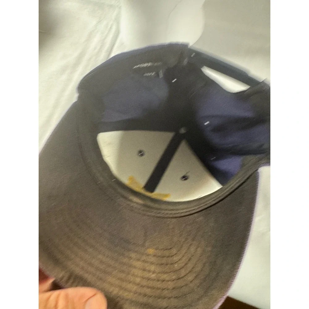 Michigan Wolverines Snapback Hat Navy Blue Maize Yellow Embroidered M Cap